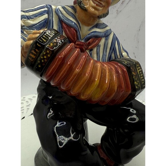 Royal Doulton 2172 Retired Jolly Sailor w/ Accordion Figurine, 6.75" Tall - Picture 6 of 16